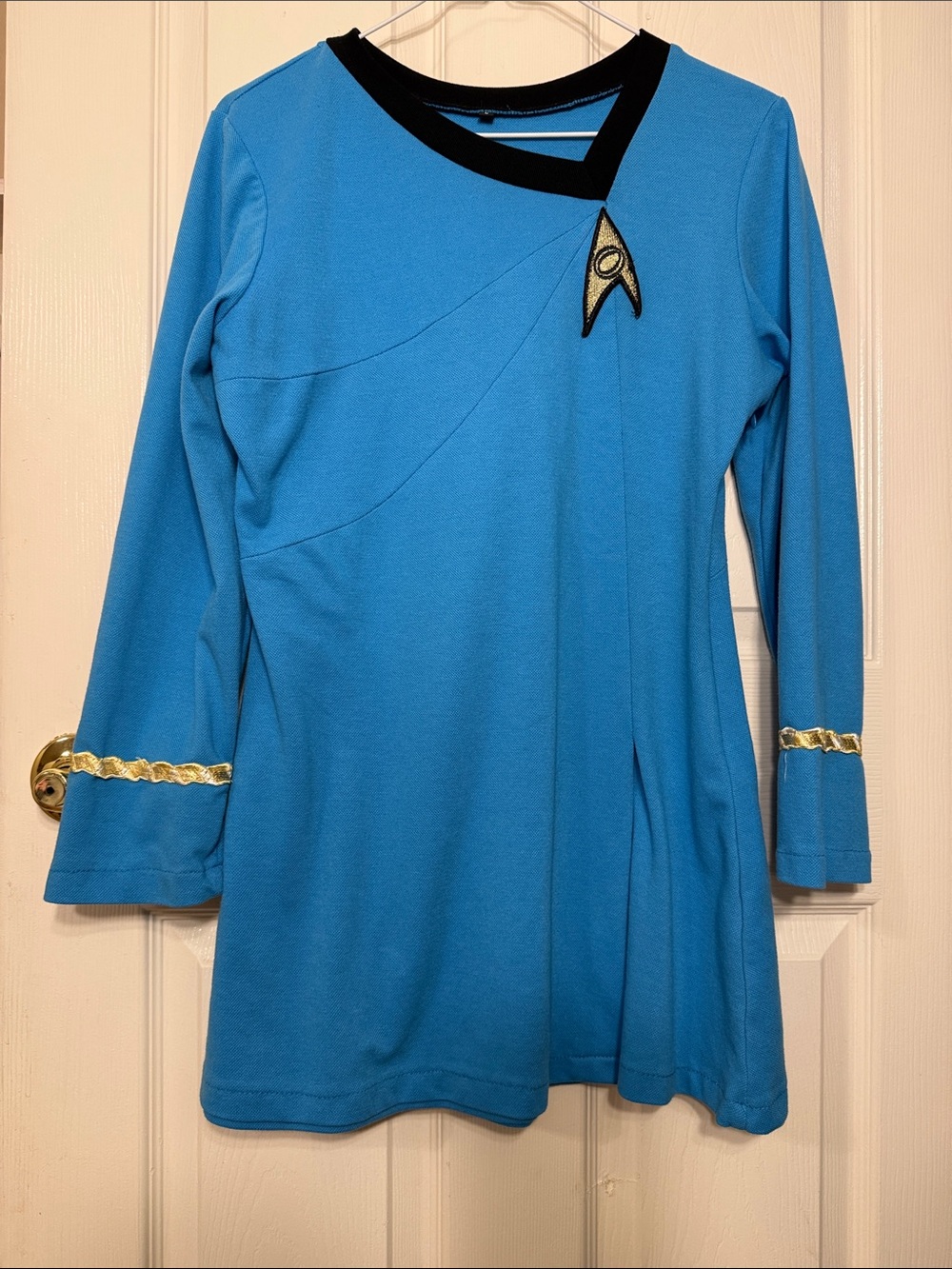 Star Trek Starfleet-Inspired Women's Blue Tunic Top with Gold Trim